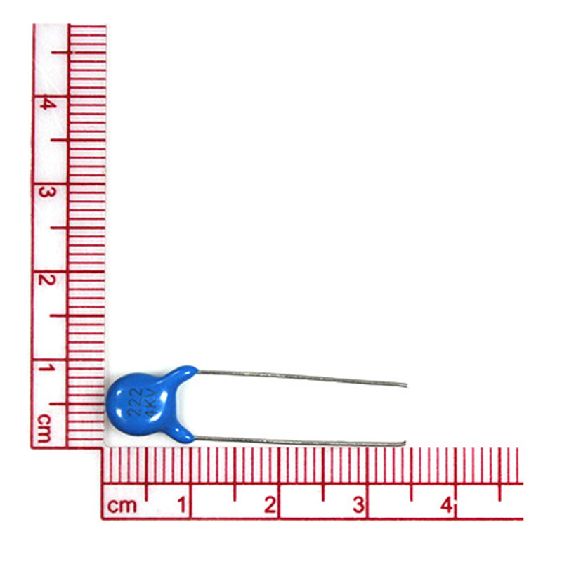 直插高压瓷片电容222K/4KV 2.2NF2200PF 7.5mm 4KV222K高 压电容