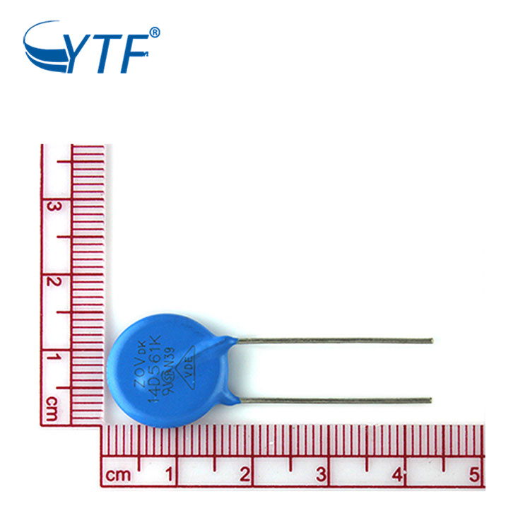 免费拿样测试14D561K 蓝色直径14mm 14D-561K环保直插压敏电阻器